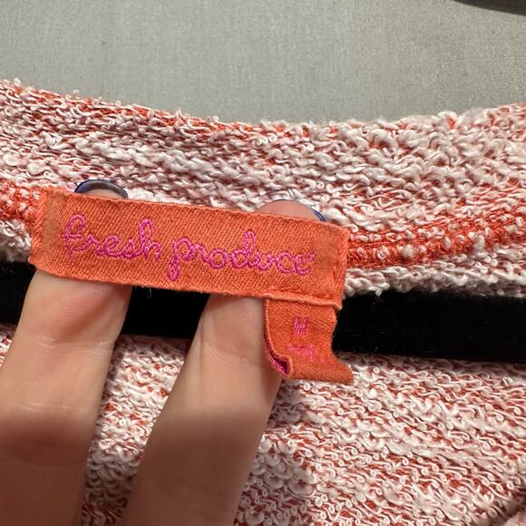 Fresh Produce Sweatshirt Top Womens Medium Orange Pullover Comfy Soft Oversized - Picture 2 of 7